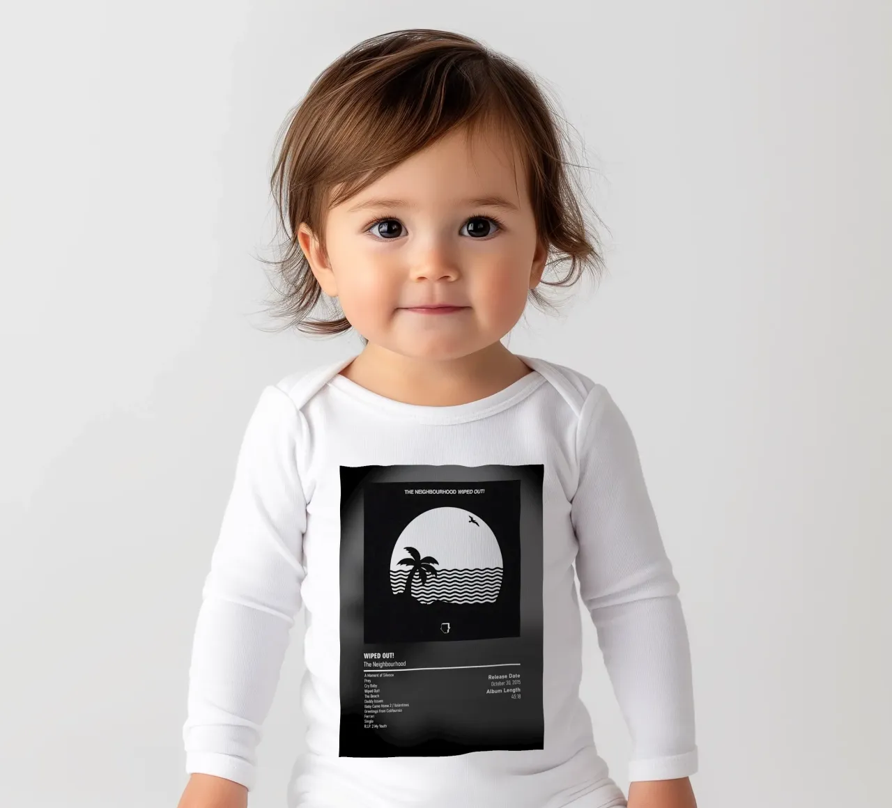 Wiped Out! (2015) by The Neighbourhood long-sleeve baby romper by DGUnder