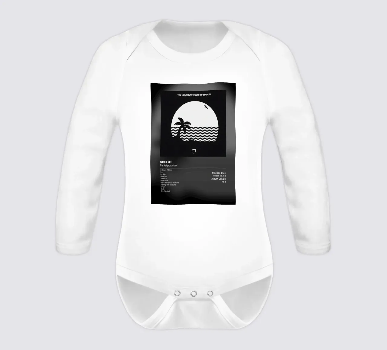 Wiped Out! (2015) by The Neighbourhood long-sleeve baby romper by DGUnder