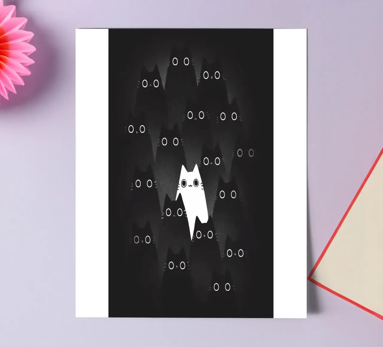 Un groupe de chat noir planche autocollant de Manuela