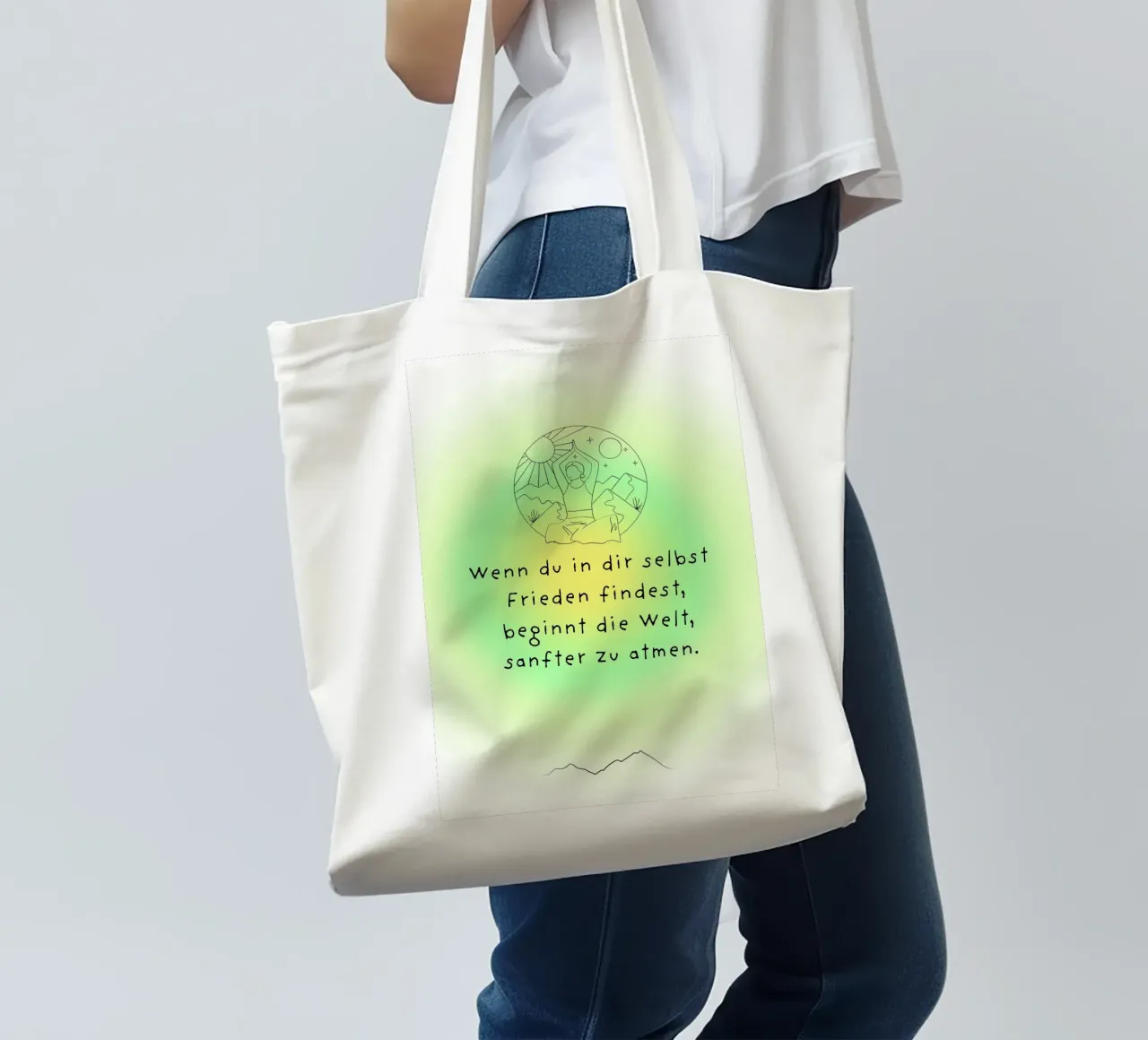 Frieden in dir borsa in juta da AESTHETIC VIBES by Isabel