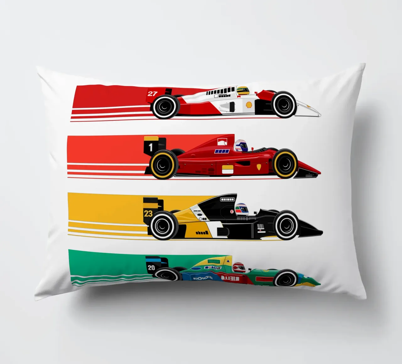 Auto da corsa di Formula retrò cuscino da Mariel Toigo