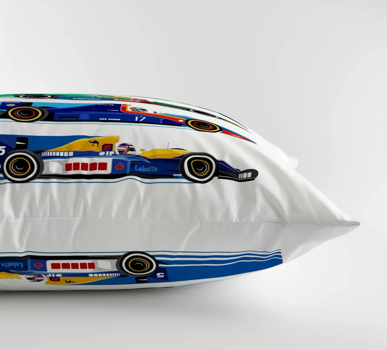 Auto da corsa di Formula retrò cuscino da Mariel Toigo