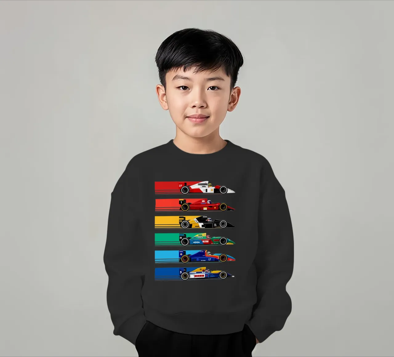 Auto da corsa di Formula retrò felpa bambino da Mariel Toigo