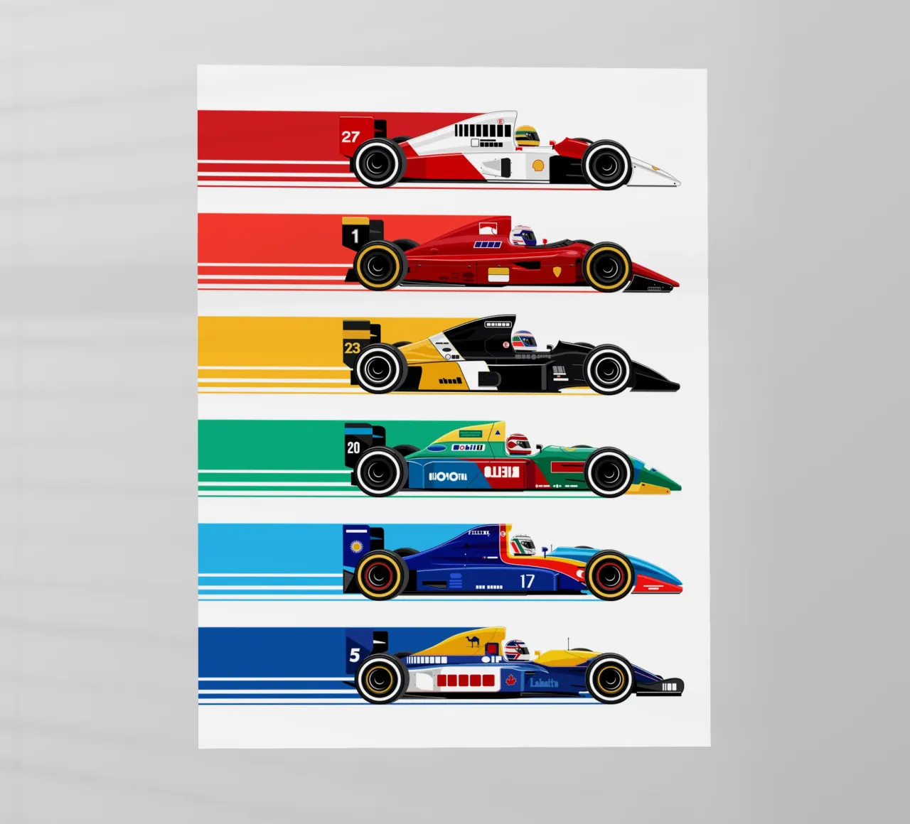 Auto da corsa di Formula retrò pellicola backlit da Mariel Toigo