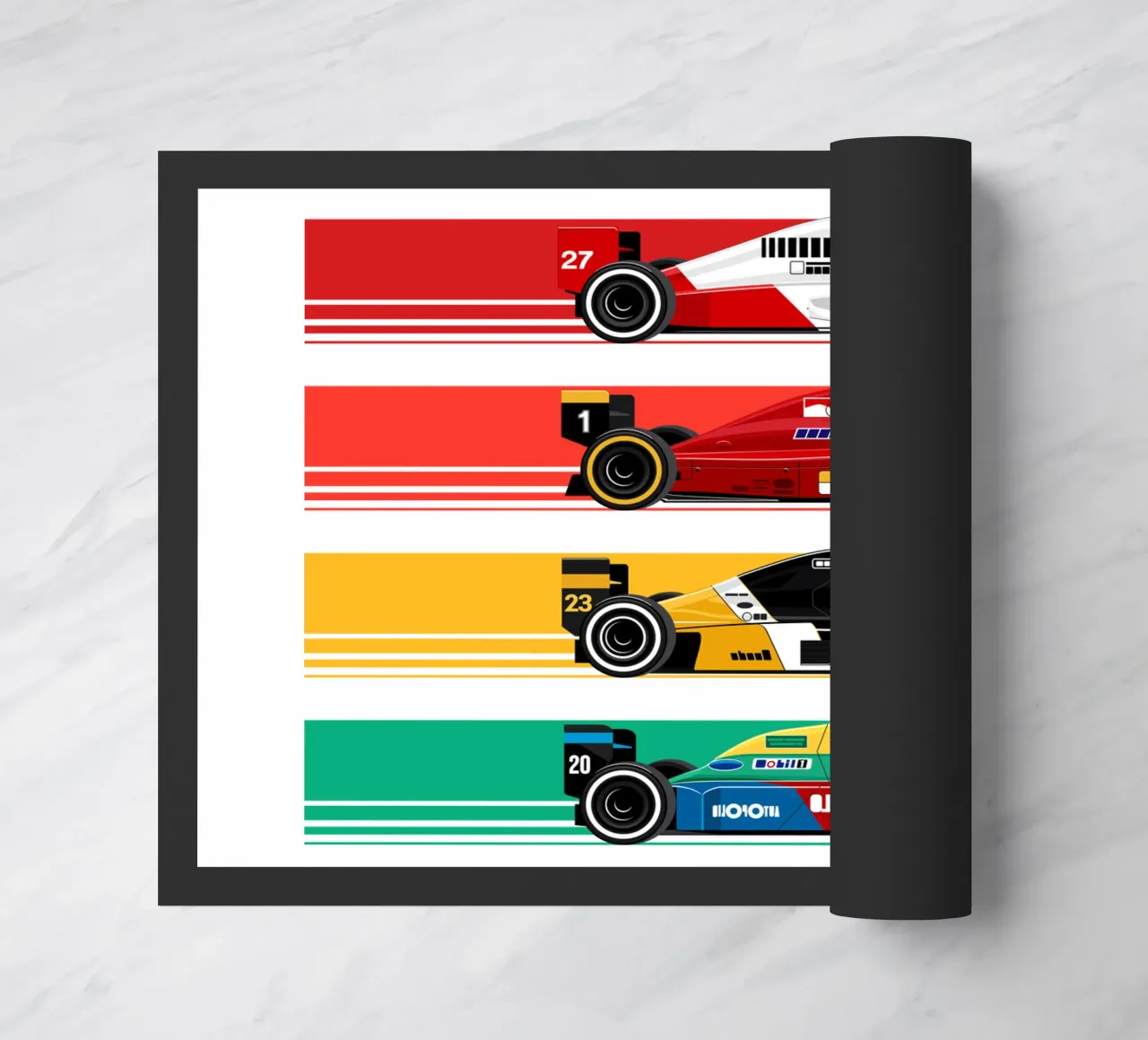 Auto da corsa di Formula retrò zerbino da Mariel Toigo