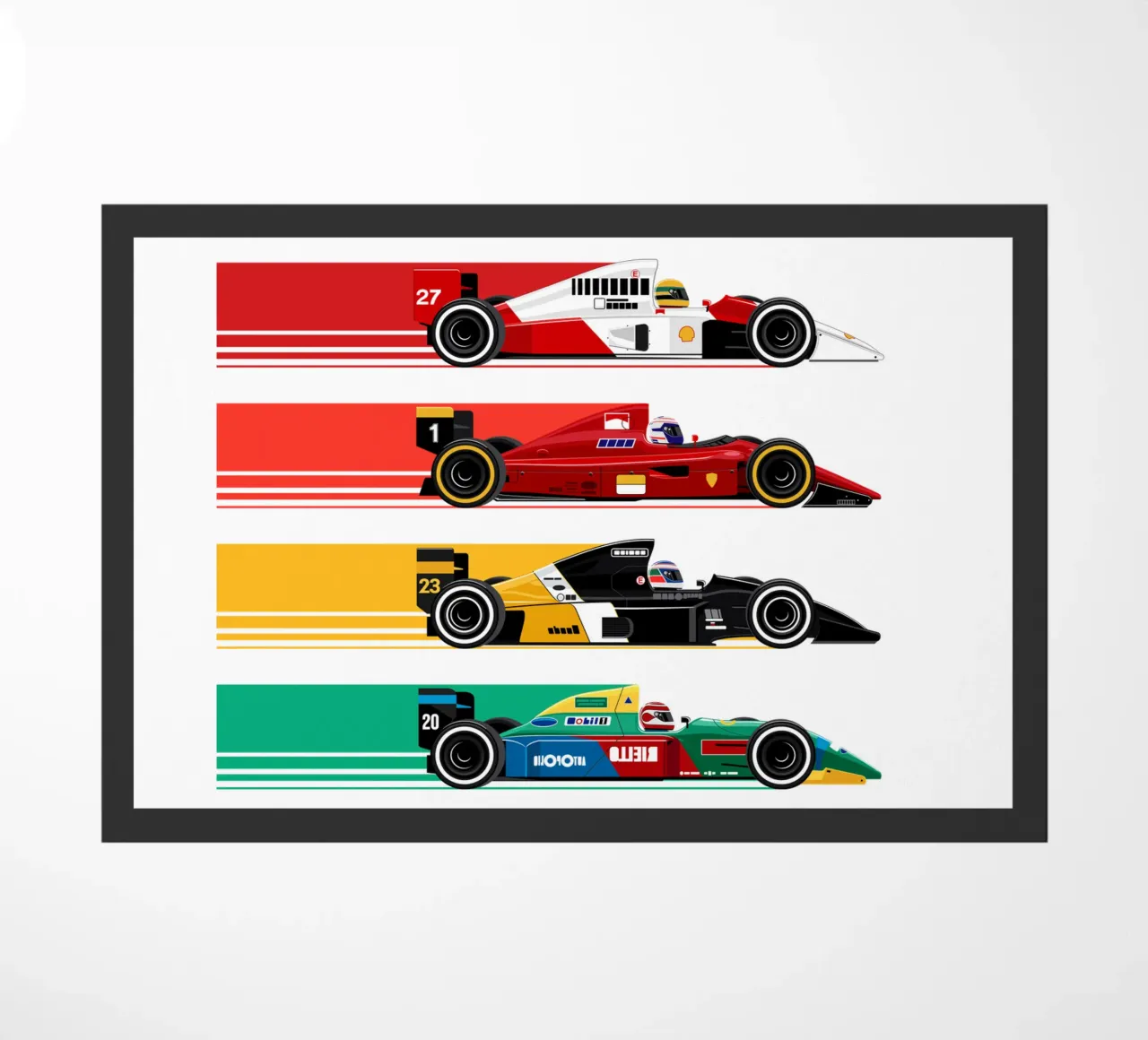 Auto da corsa di Formula retrò zerbino da Mariel Toigo