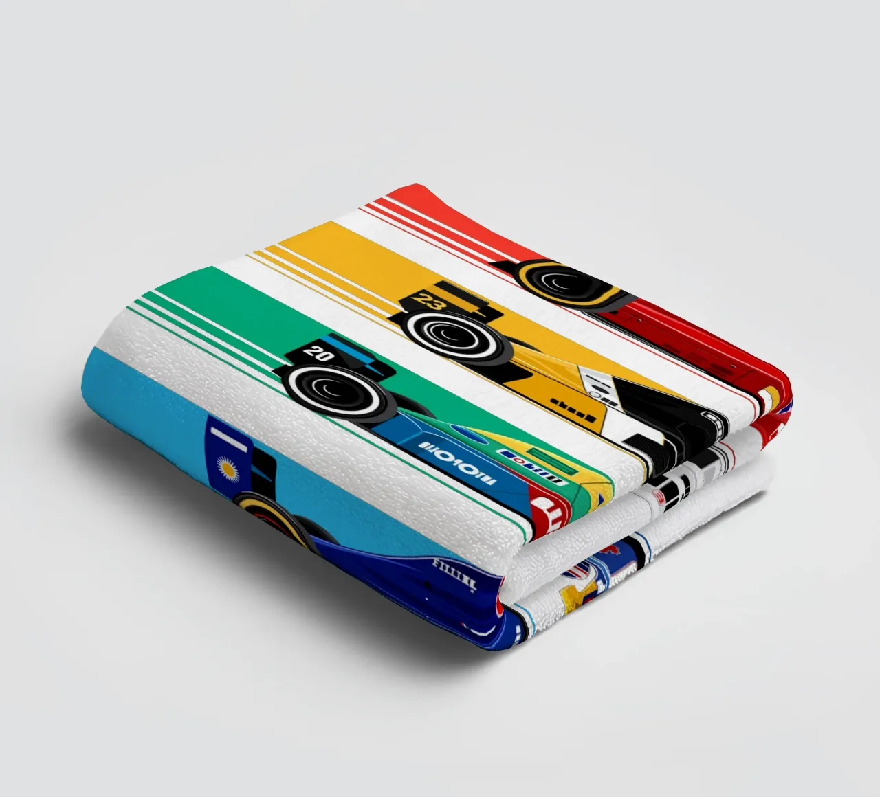 Auto da corsa di Formula retrò asciugamano da bagno da Mariel Toigo