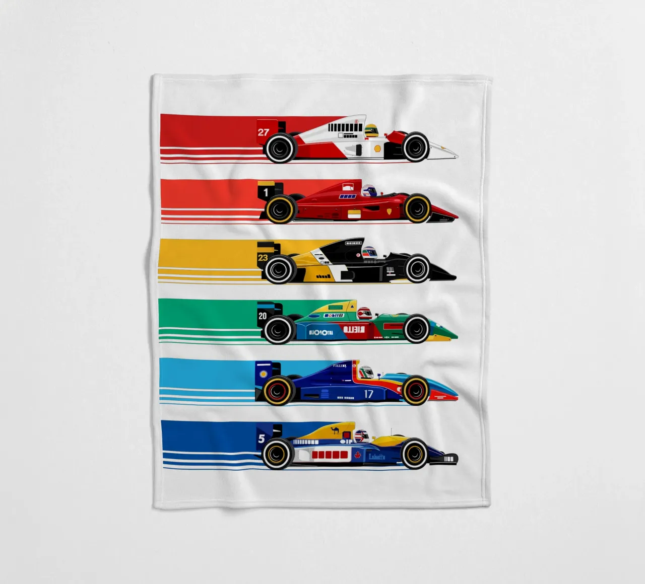 Auto da corsa di Formula retrò coperta in pile da Mariel Toigo