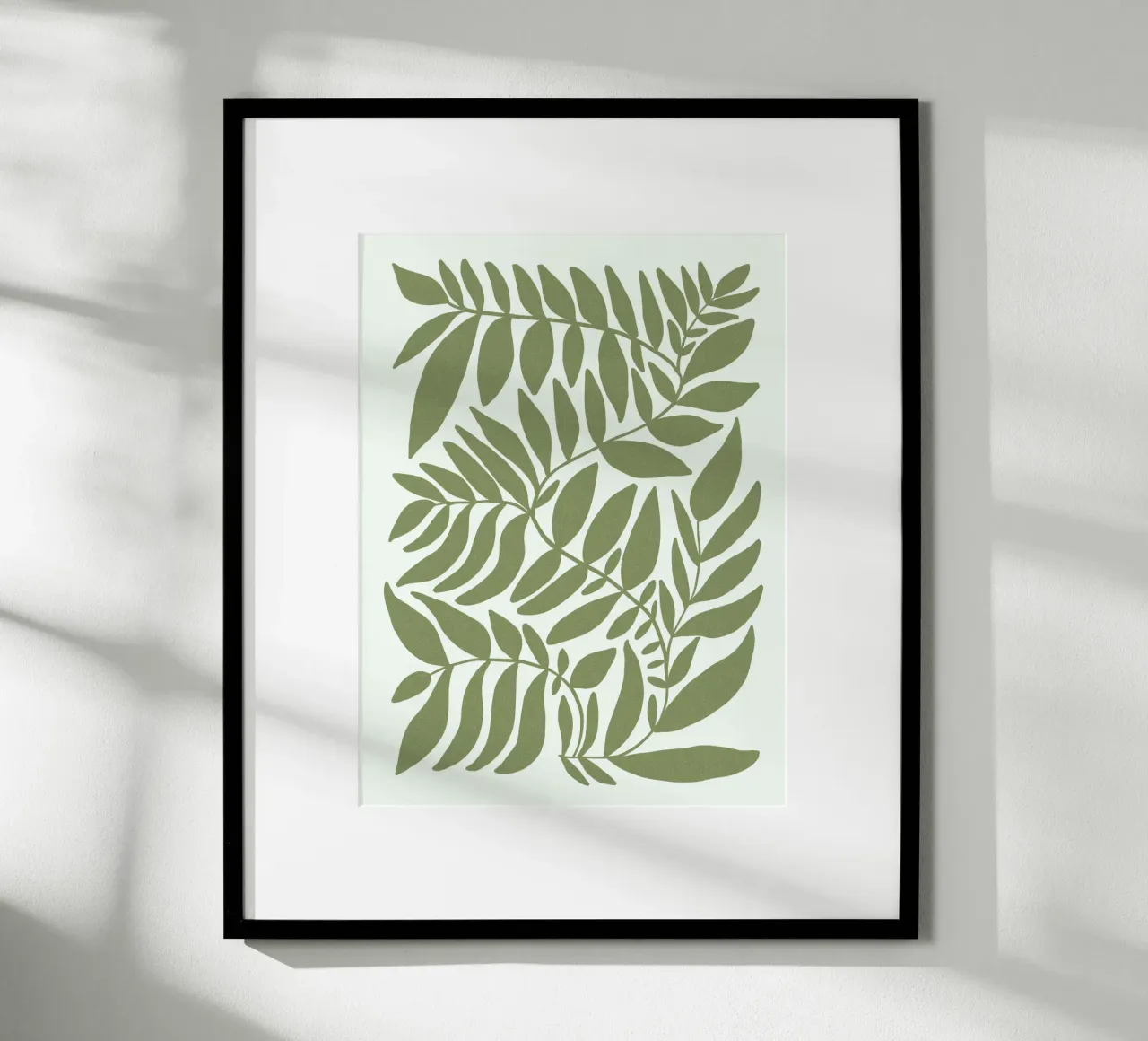 Leafy olive green poster by TijanaArtStudio88