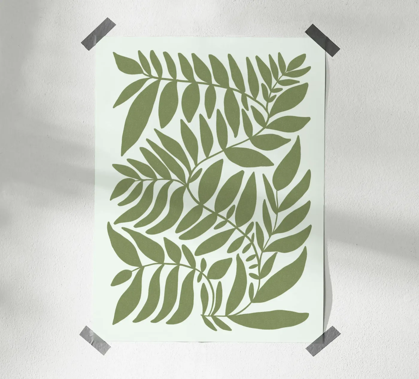 Leafy olive green poster da TijanaArtStudio88