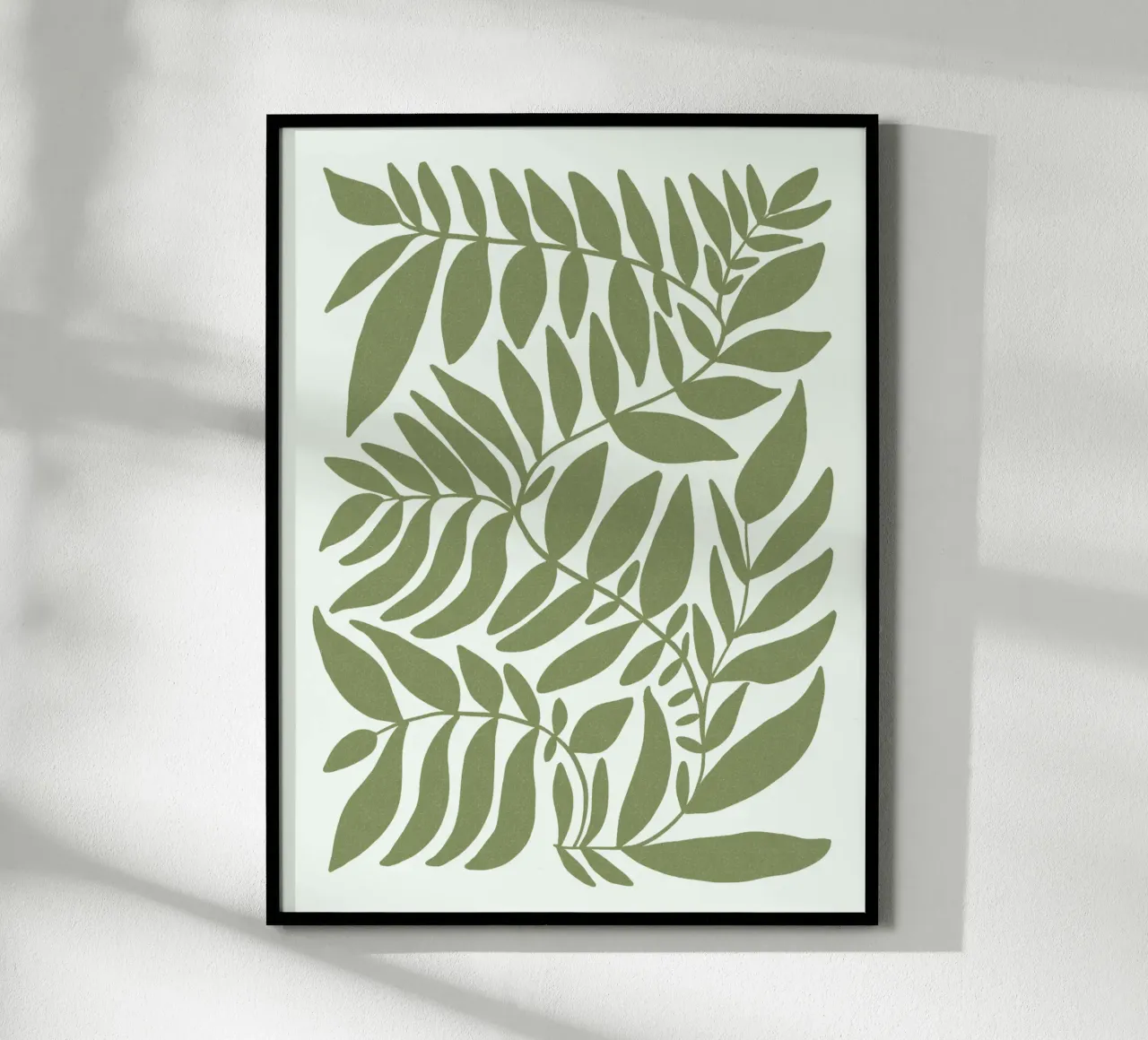 Leafy olive green poster by TijanaArtStudio88