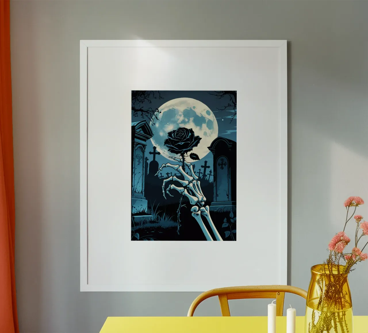 Black rose in the moonlight hahnemühle by pixelbull - medieval art and more