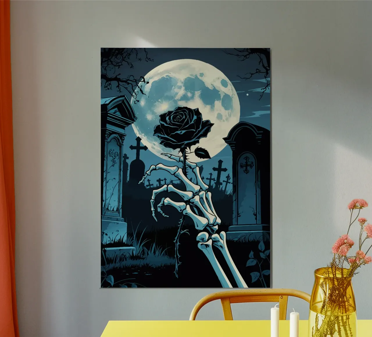 Black rose in the moonlight hahnemühle by pixelbull - medieval art and more