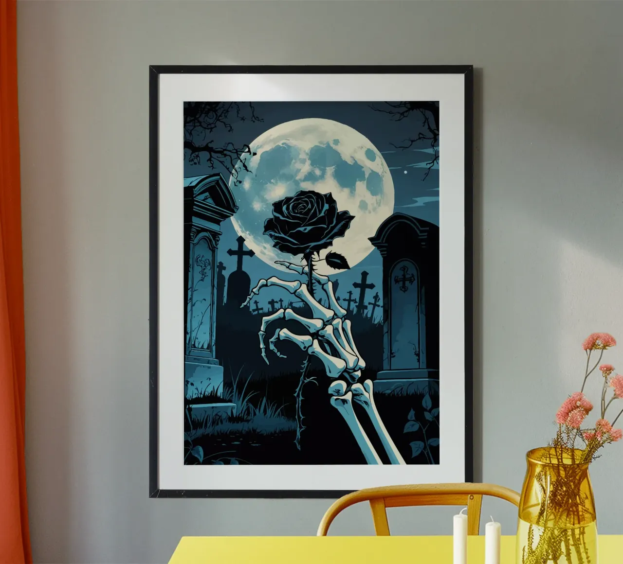 Black rose in the moonlight hahnemühle by pixelbull - medieval art and more