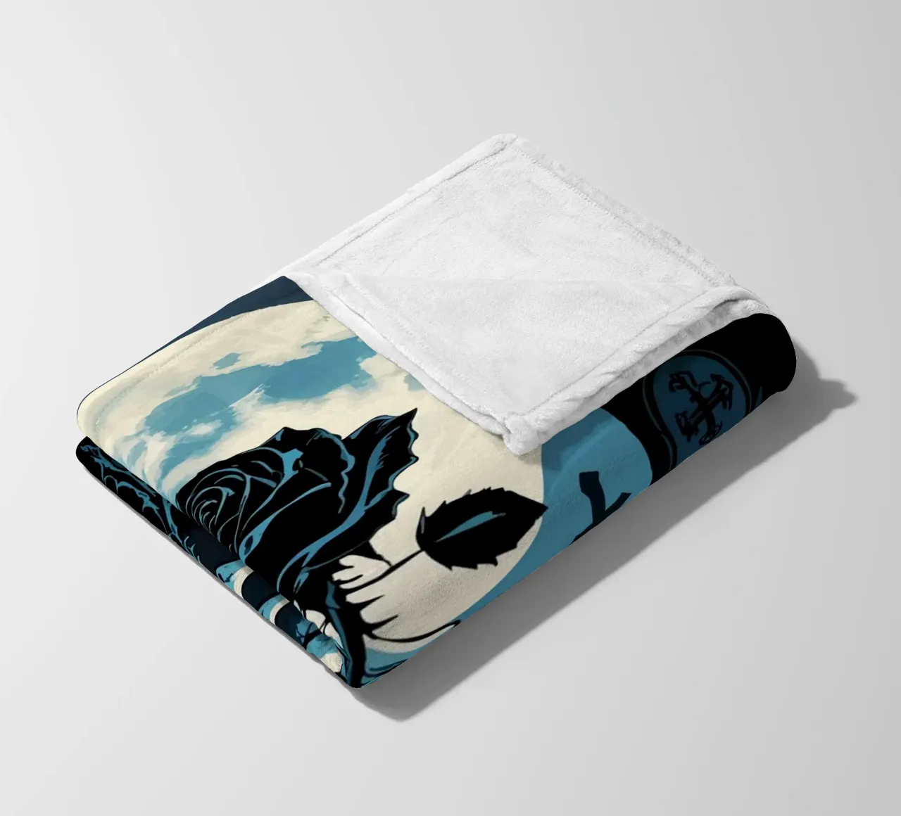 Rosa nera al chiaro di luna coperta in pile da pixelbull - medieval art and more