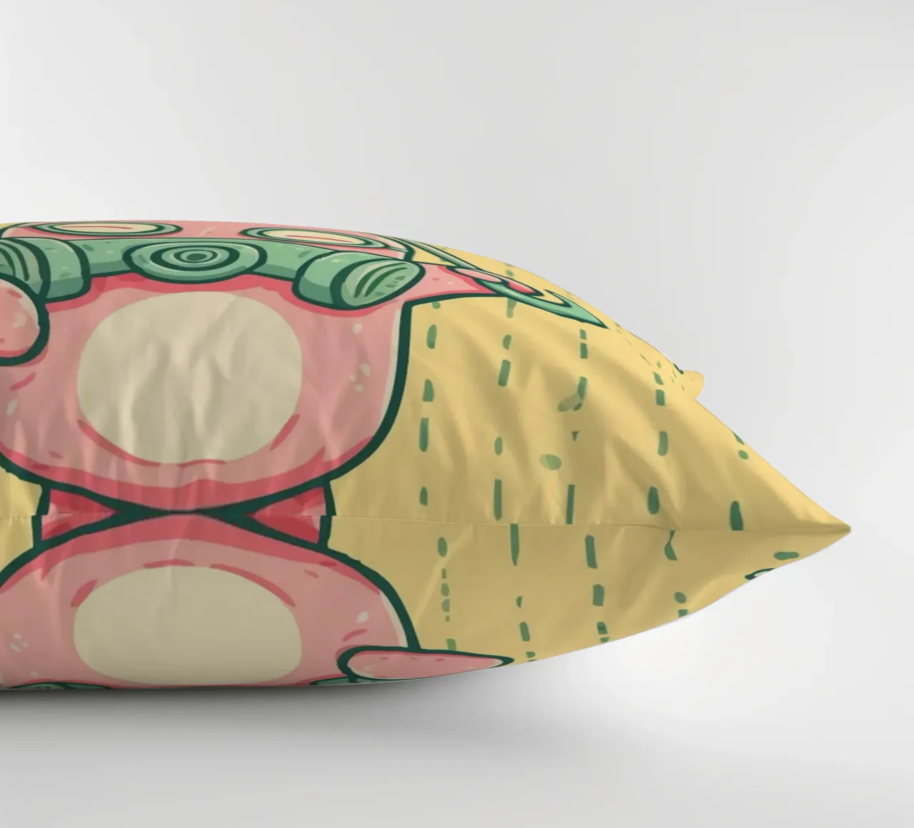 Rabbit with gas mask in the rain decorative cushion by pixelbull - medieval art and more