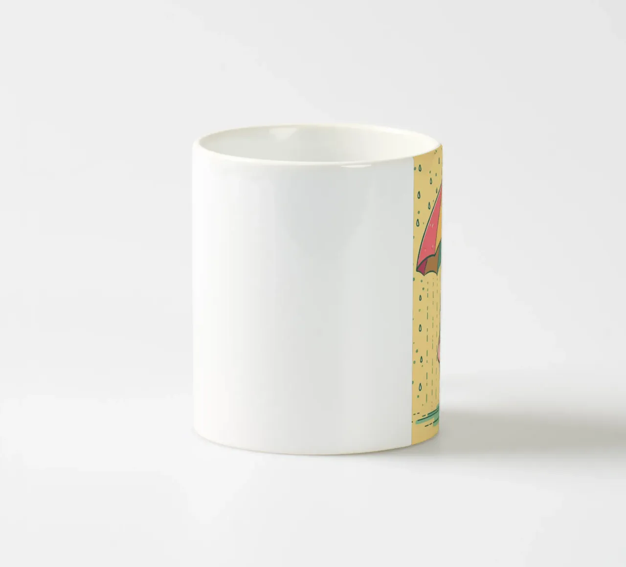 Rabbit with gas mask in the rain ceramic mug by pixelbull - medieval art and more