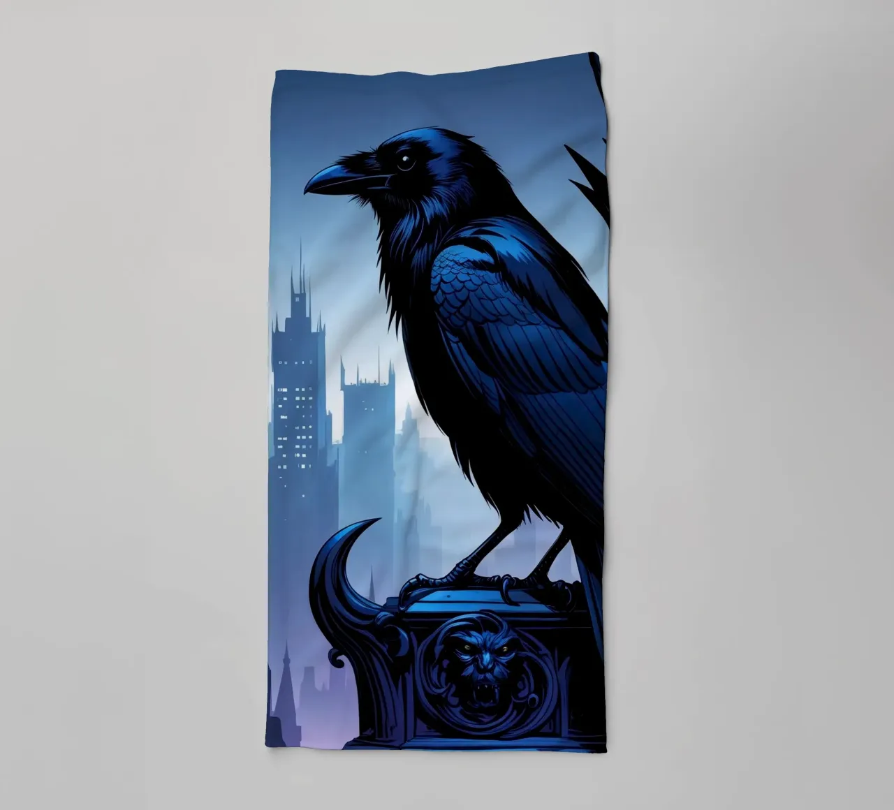 Raven on a gothic tower towel by pixelbull - medieval art and more