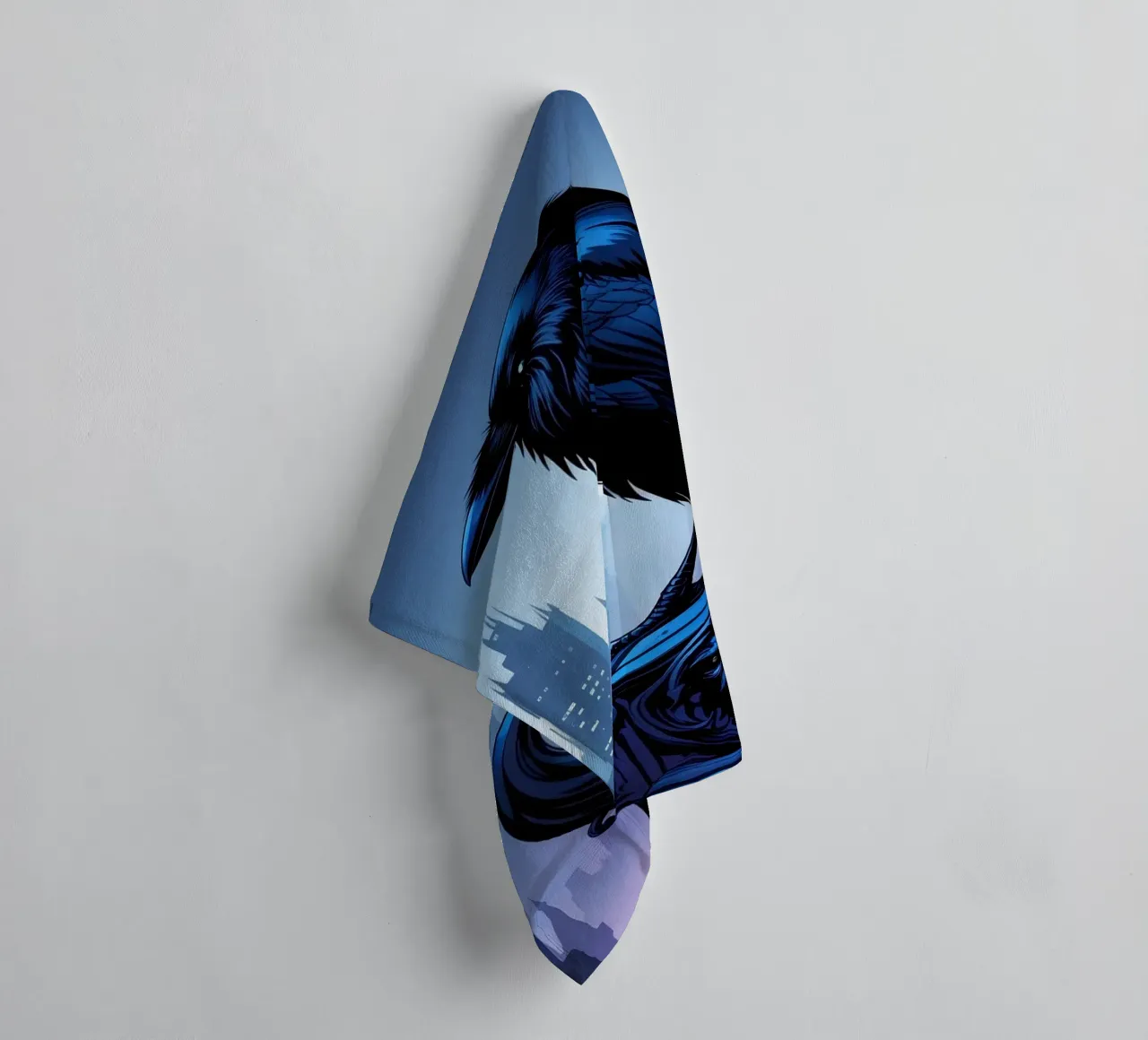 Raven on a gothic tower towel by pixelbull - medieval art and more
