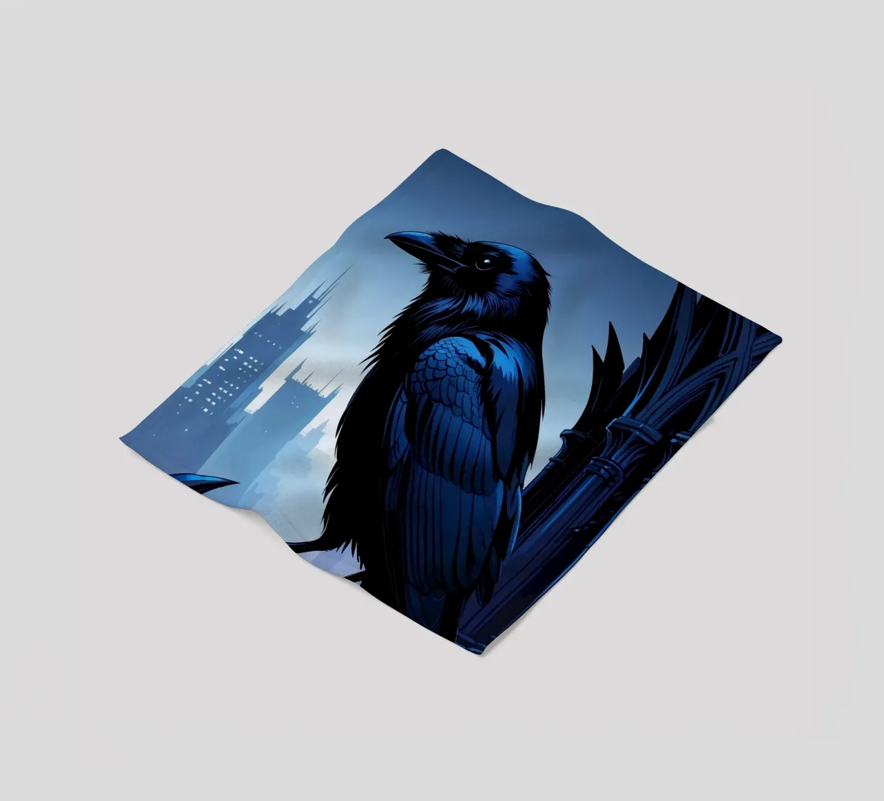 Corvo su una torre gotica coperta in pile da pixelbull - medieval art and more