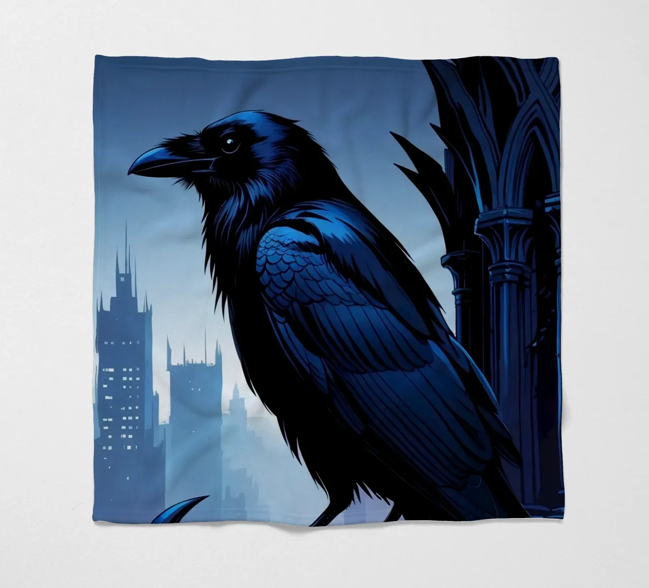 Corvo su una torre gotica coperta in pile da pixelbull - medieval art and more