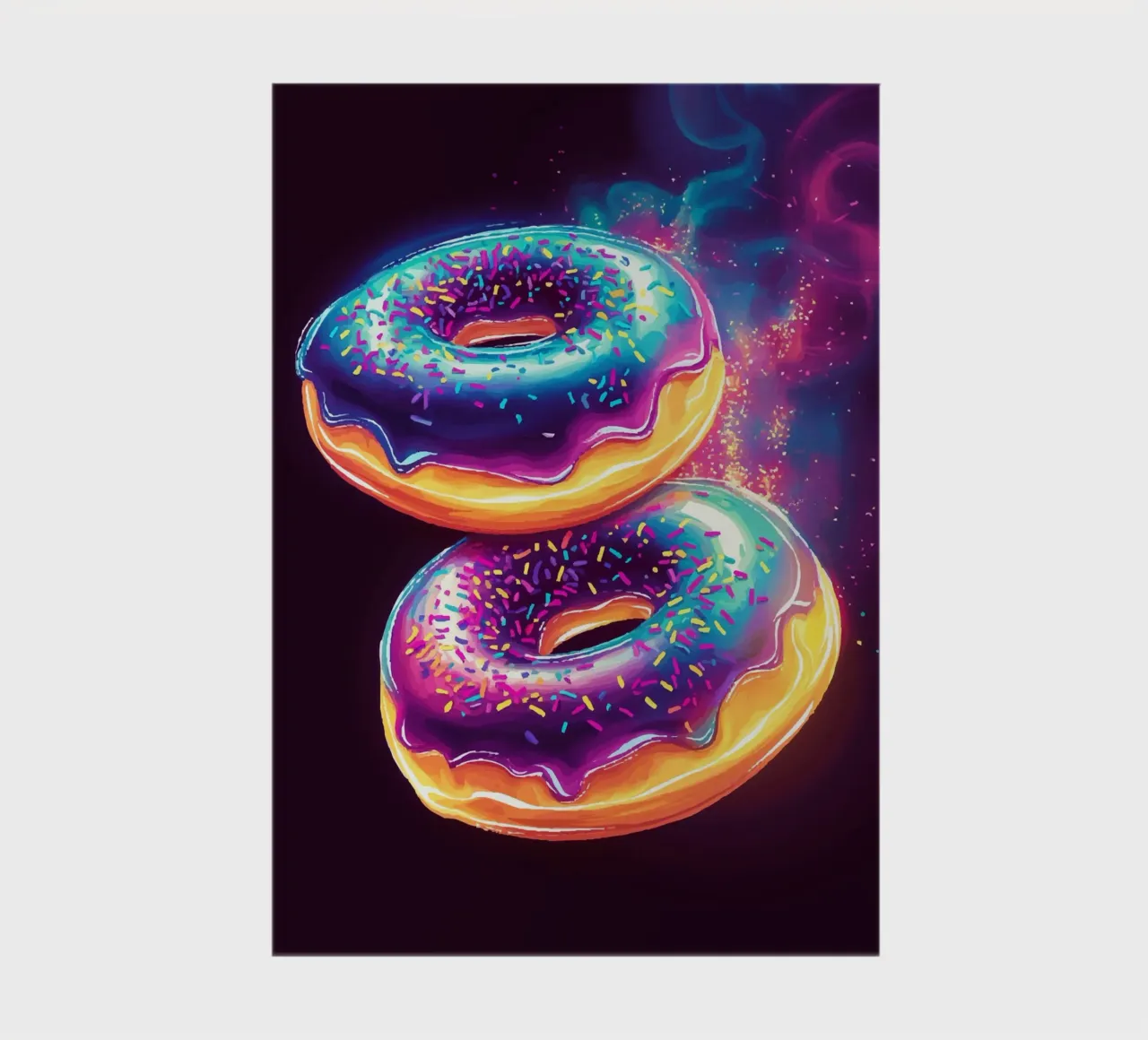 Neon donuts with a cosmic glow notebook by pixelbull - medieval art and more