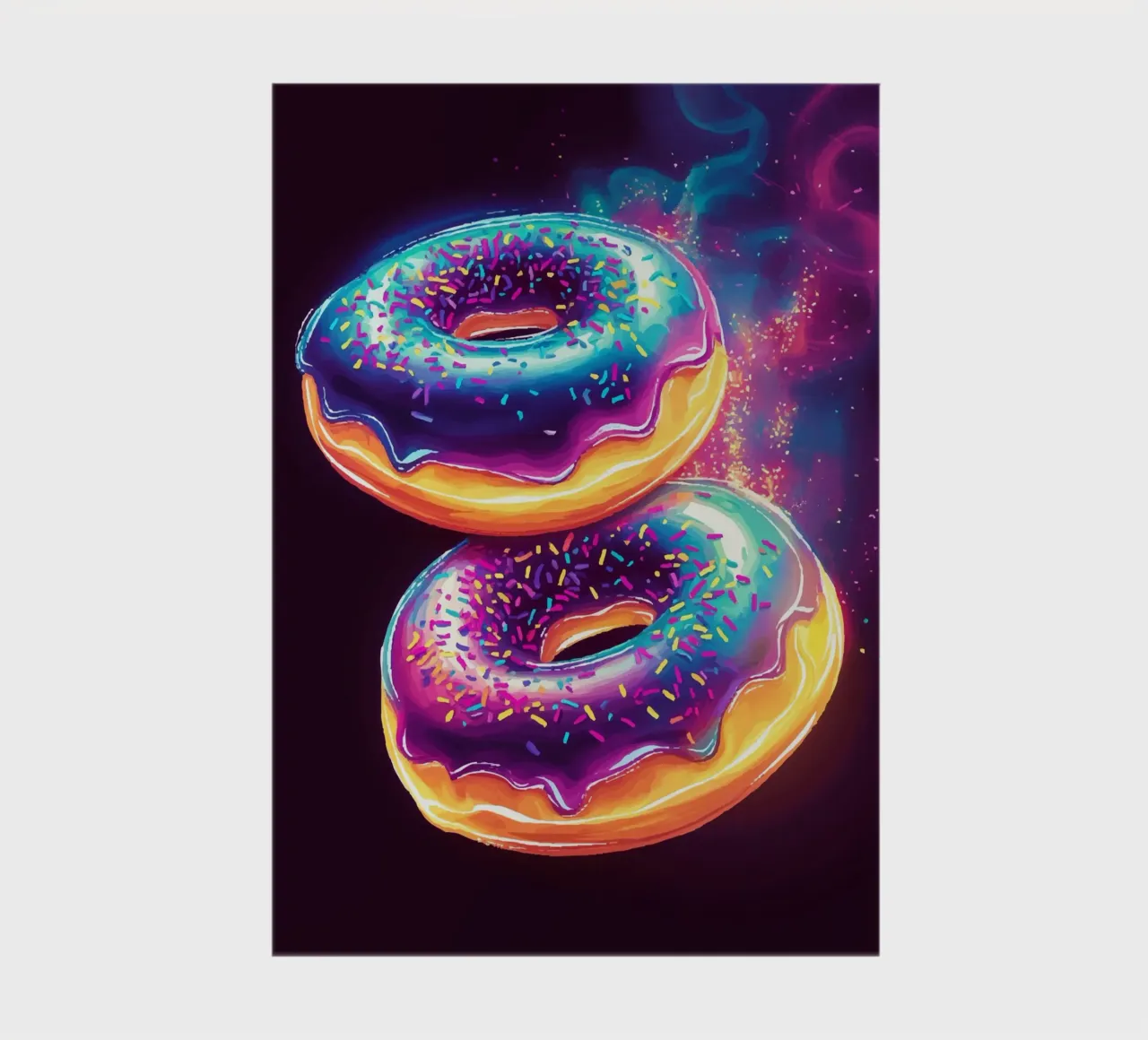 Neon donuts with a cosmic glow notebook by pixelbull - medieval art and more