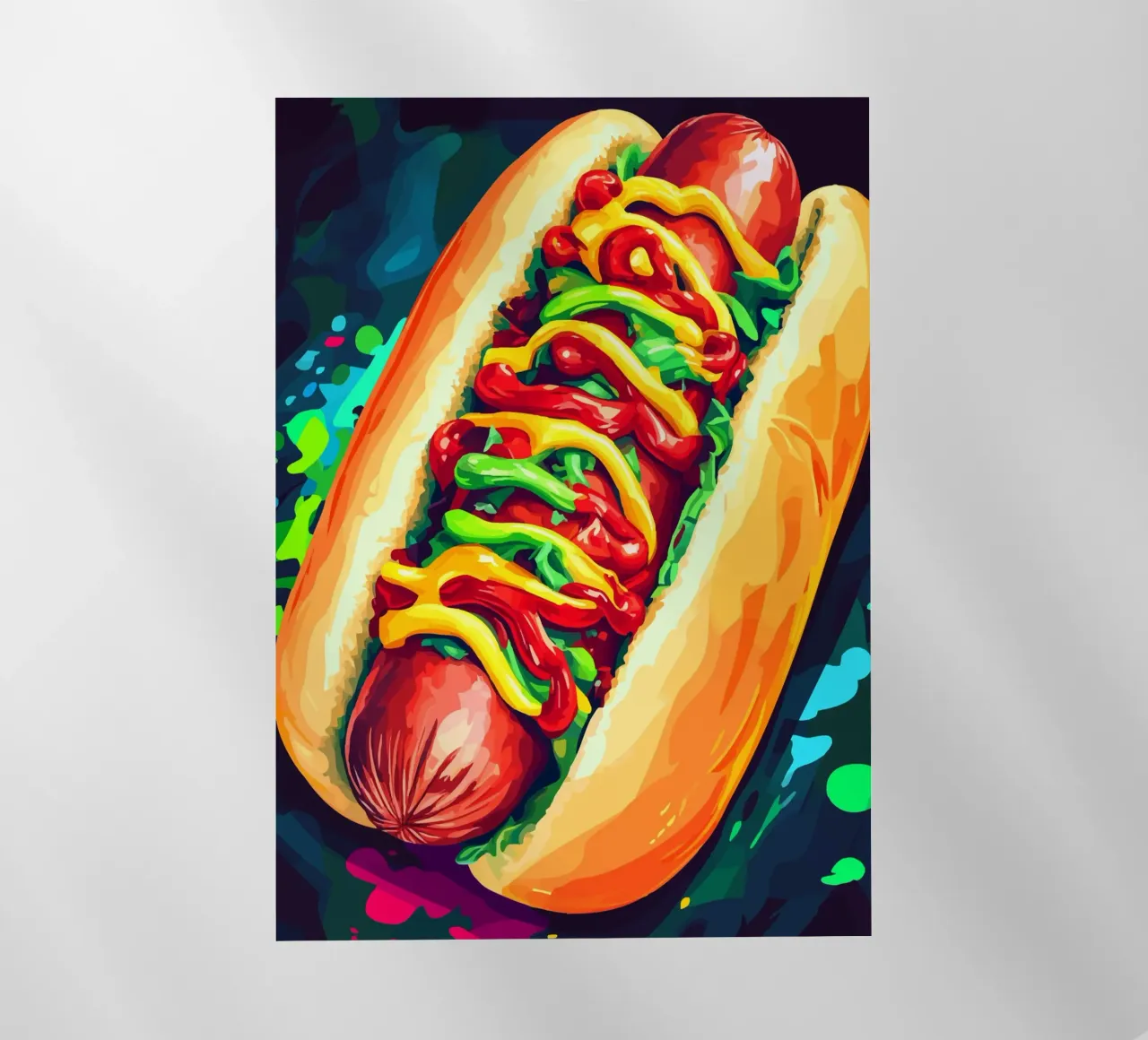 Hot dog colorati con un'esplosione di salsa pellicola backlit da pixelbull - medieval art and more