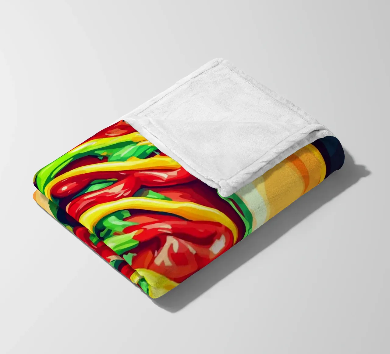 Hot dog colorati con un'esplosione di salsa coperta in pile da pixelbull - medieval art and more