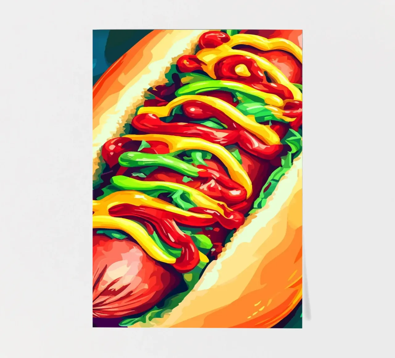 Colourful hot dog with a sauce explosion sticker sheet by pixelbull - medieval art and more