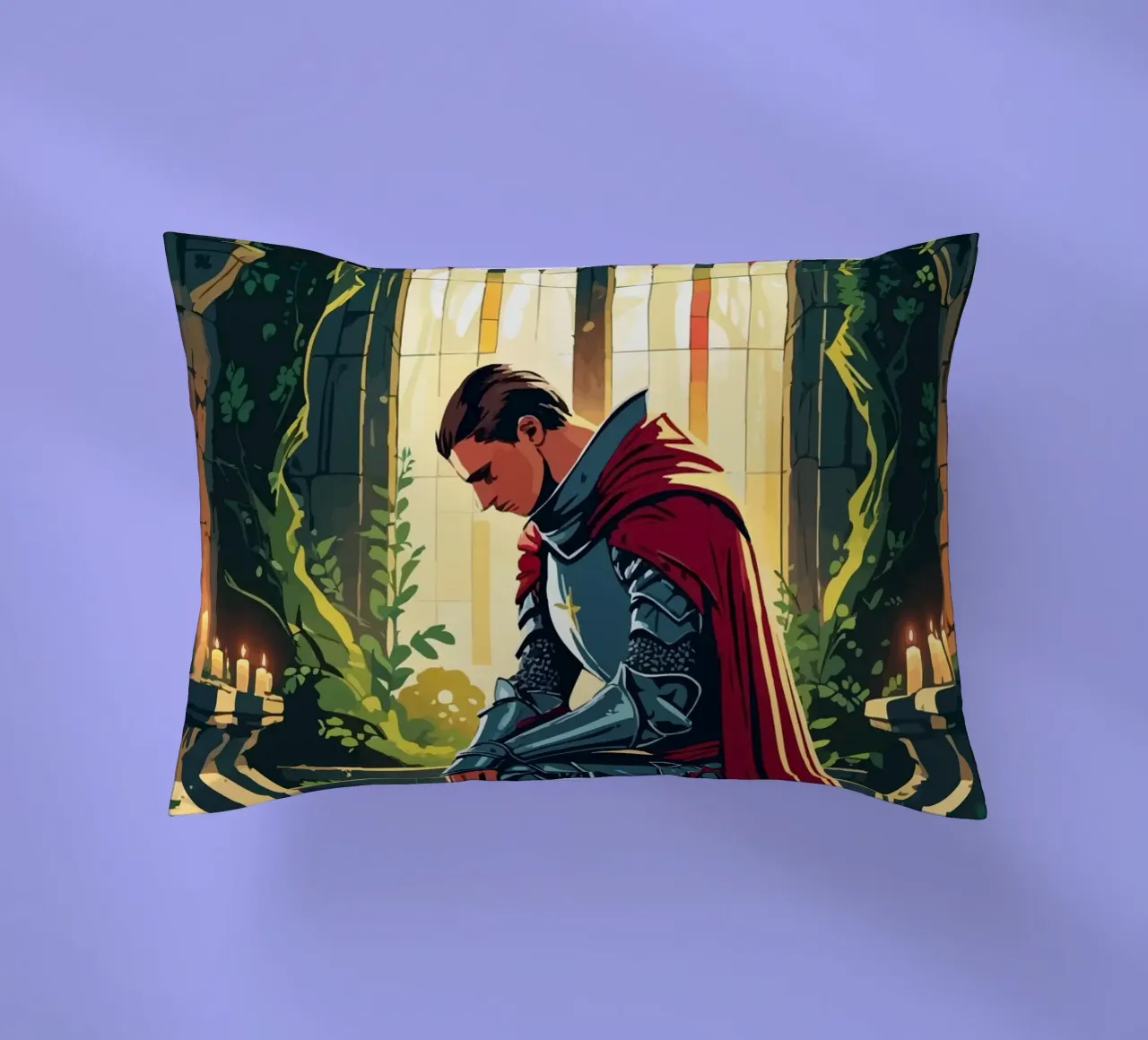 Ritter in stiller Andacht cuscino da pixelbull - medieval art and more