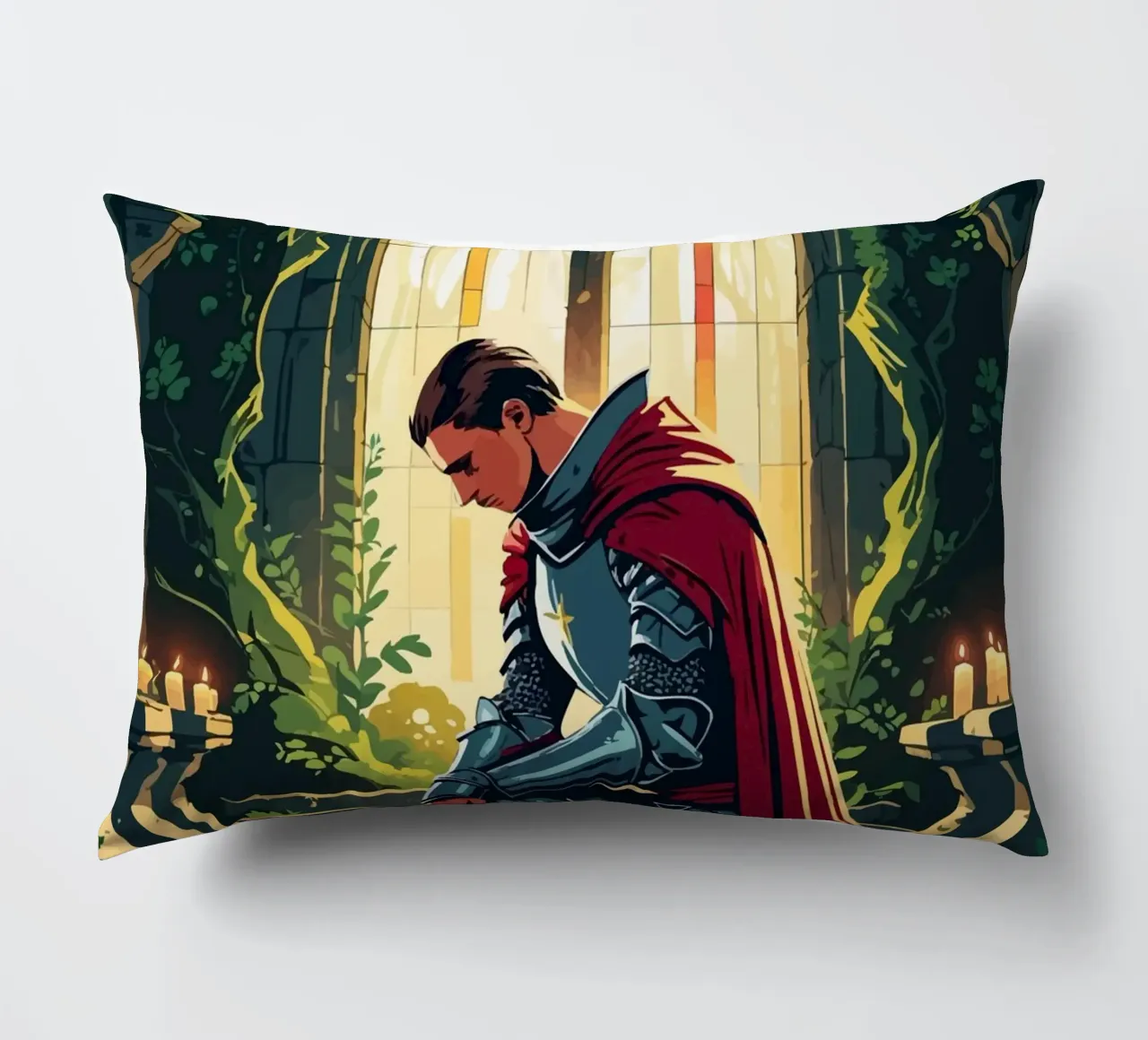 Ritter in stiller Andacht cuscino da pixelbull - medieval art and more