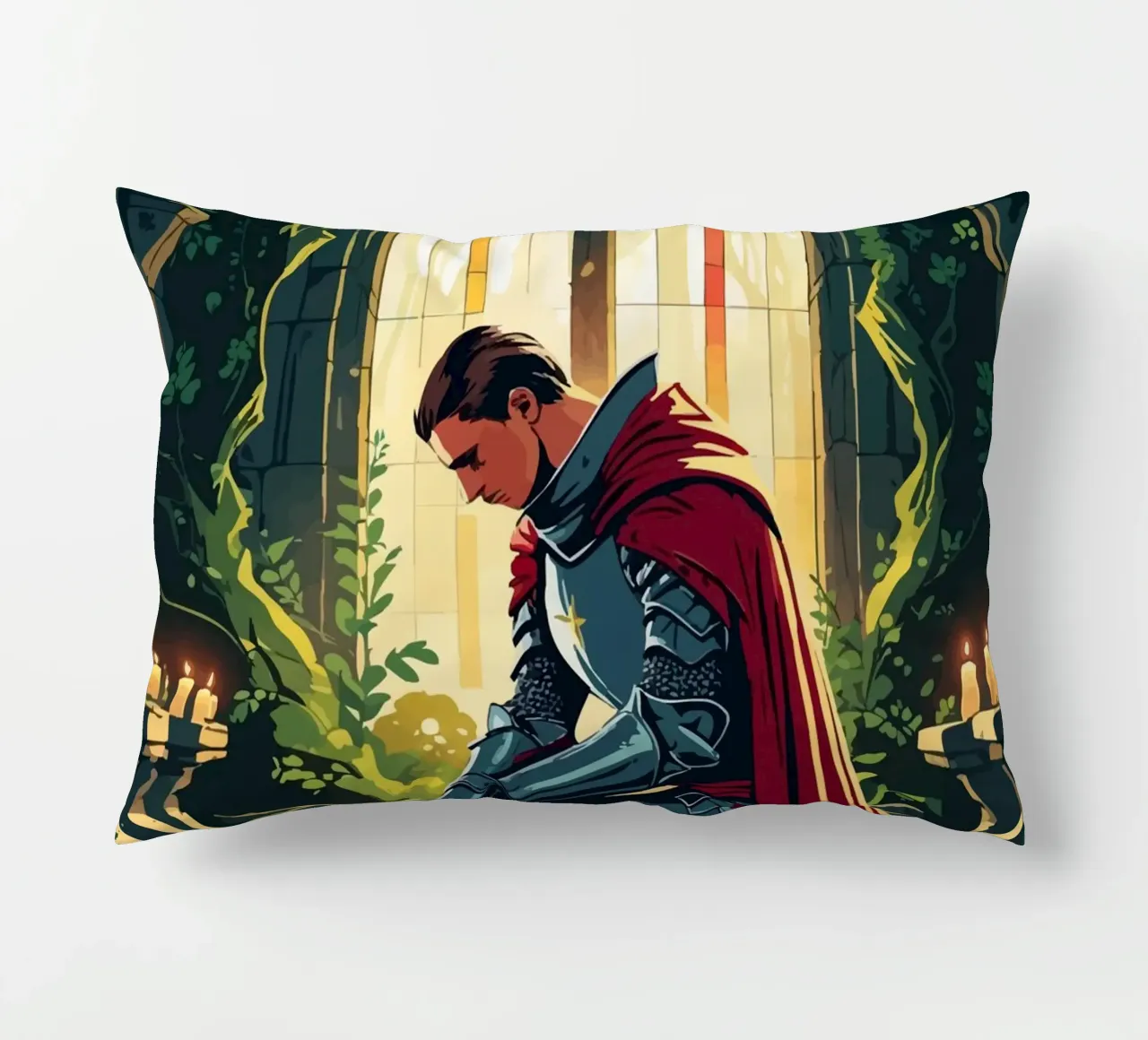 Ritter in stiller Andacht cuscino da pixelbull - medieval art and more