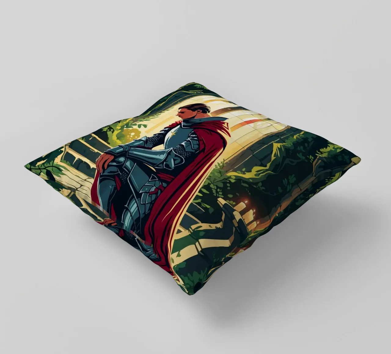 Ritter in stiller Andacht cuscino da pixelbull - medieval art and more