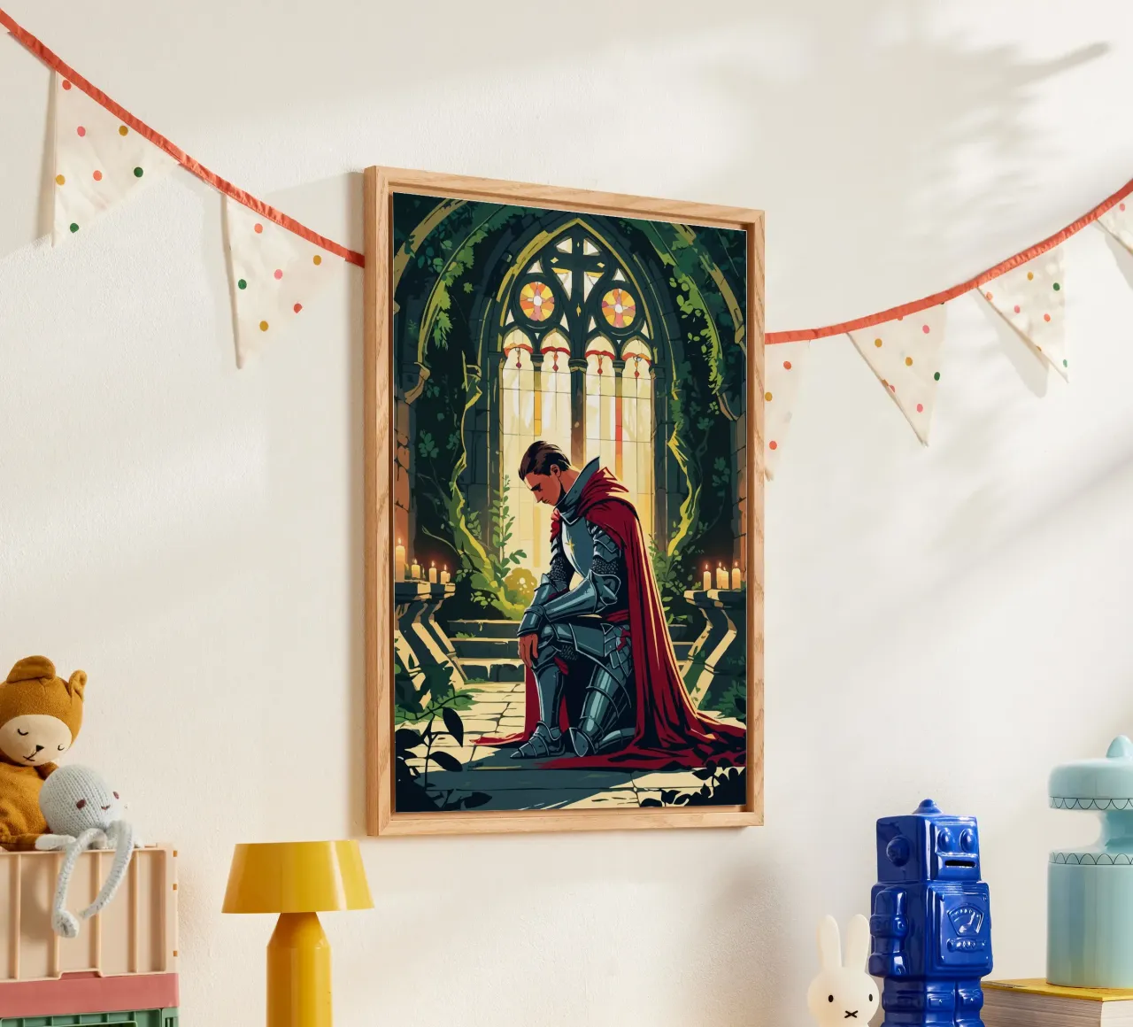 Ritter in stiller Andacht plexiglass da pixelbull - medieval art and more