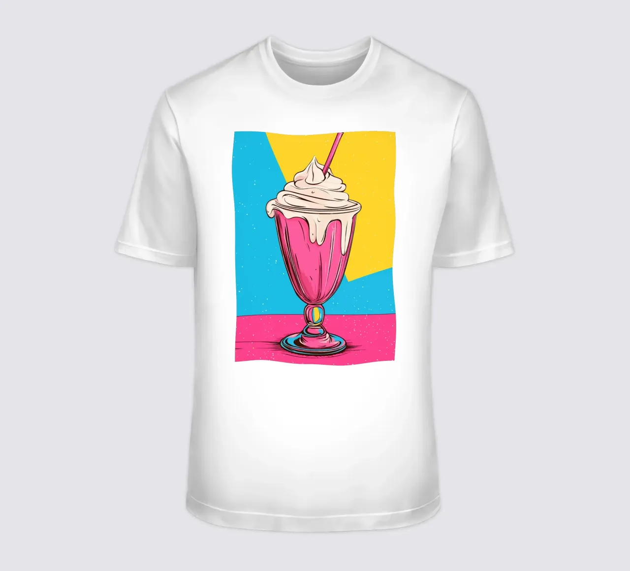 Frullato retrò in rosa e blu t-shirt da pixelbull - medieval art and more
