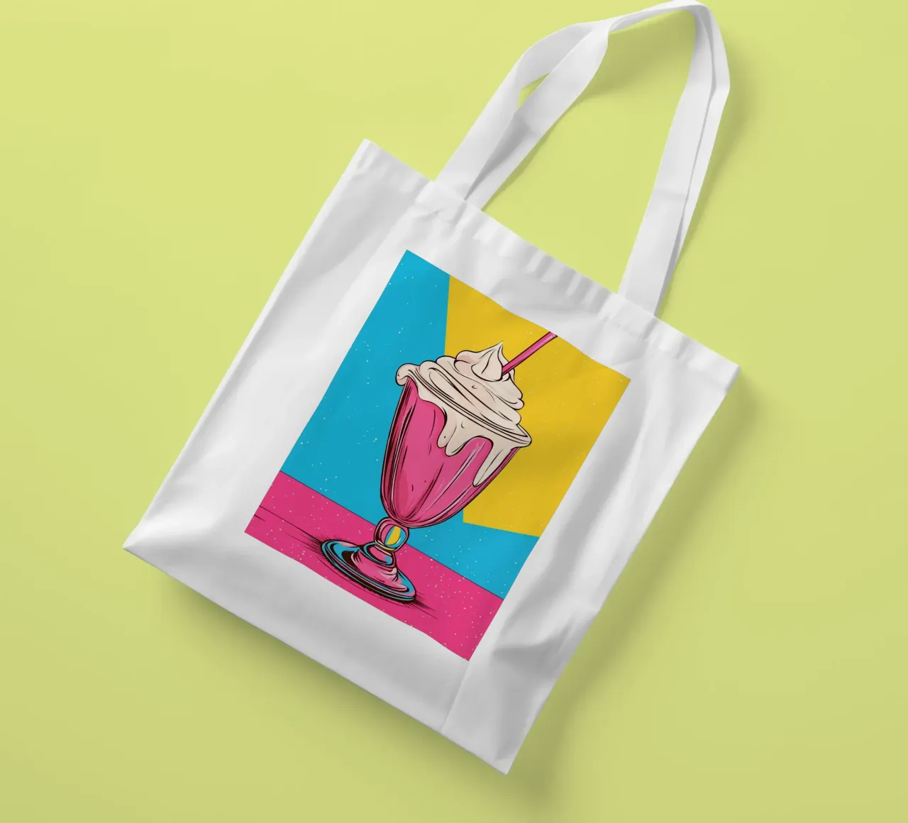Retro-Milkshake in Pink und Blau Jutebeutel von pixelbull - medieval art and more