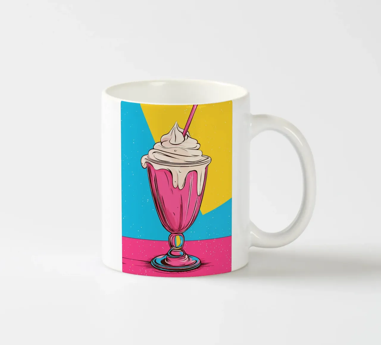 Frullato retrò in rosa e blu tazza in ceramica da pixelbull - medieval art and more