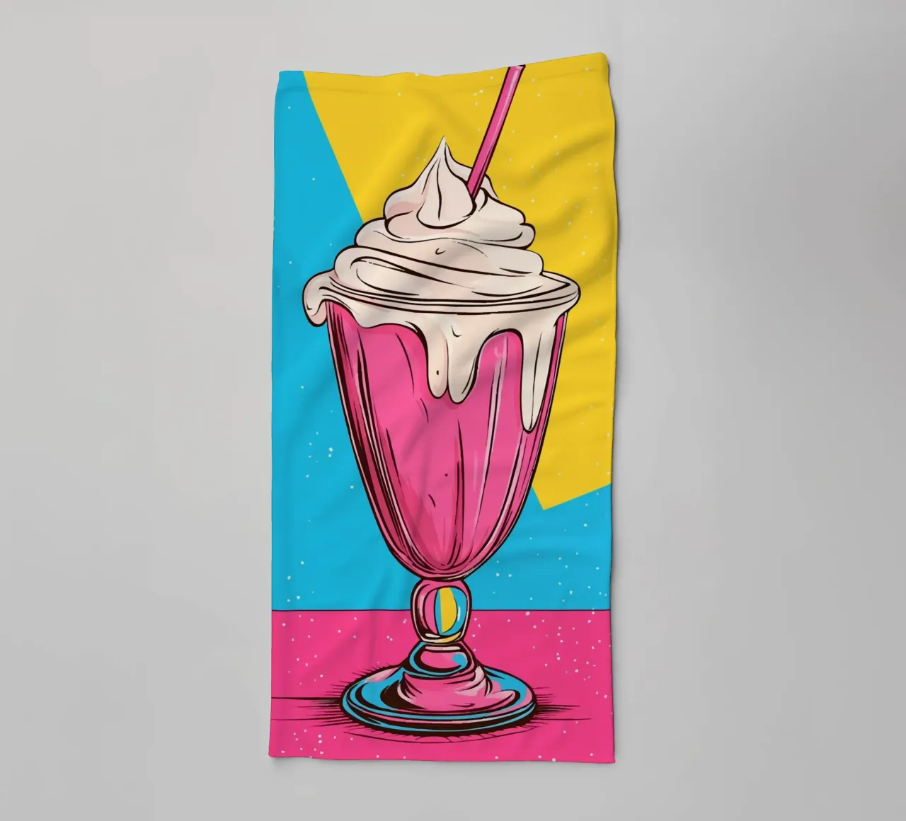 Frullato retrò in rosa e blu asciugamano da bagno da pixelbull - medieval art and more