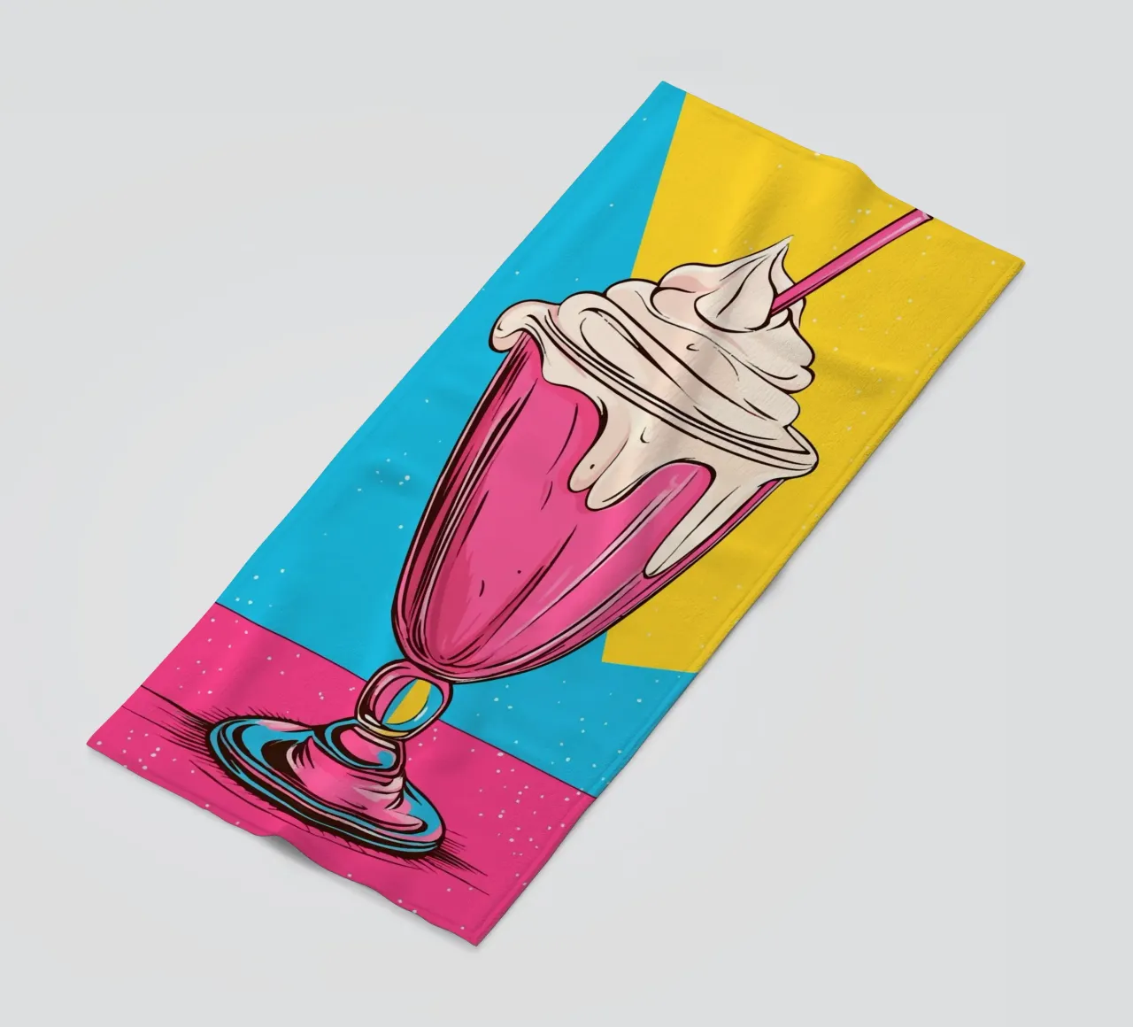 Frullato retrò in rosa e blu telo mare da pixelbull - medieval art and more