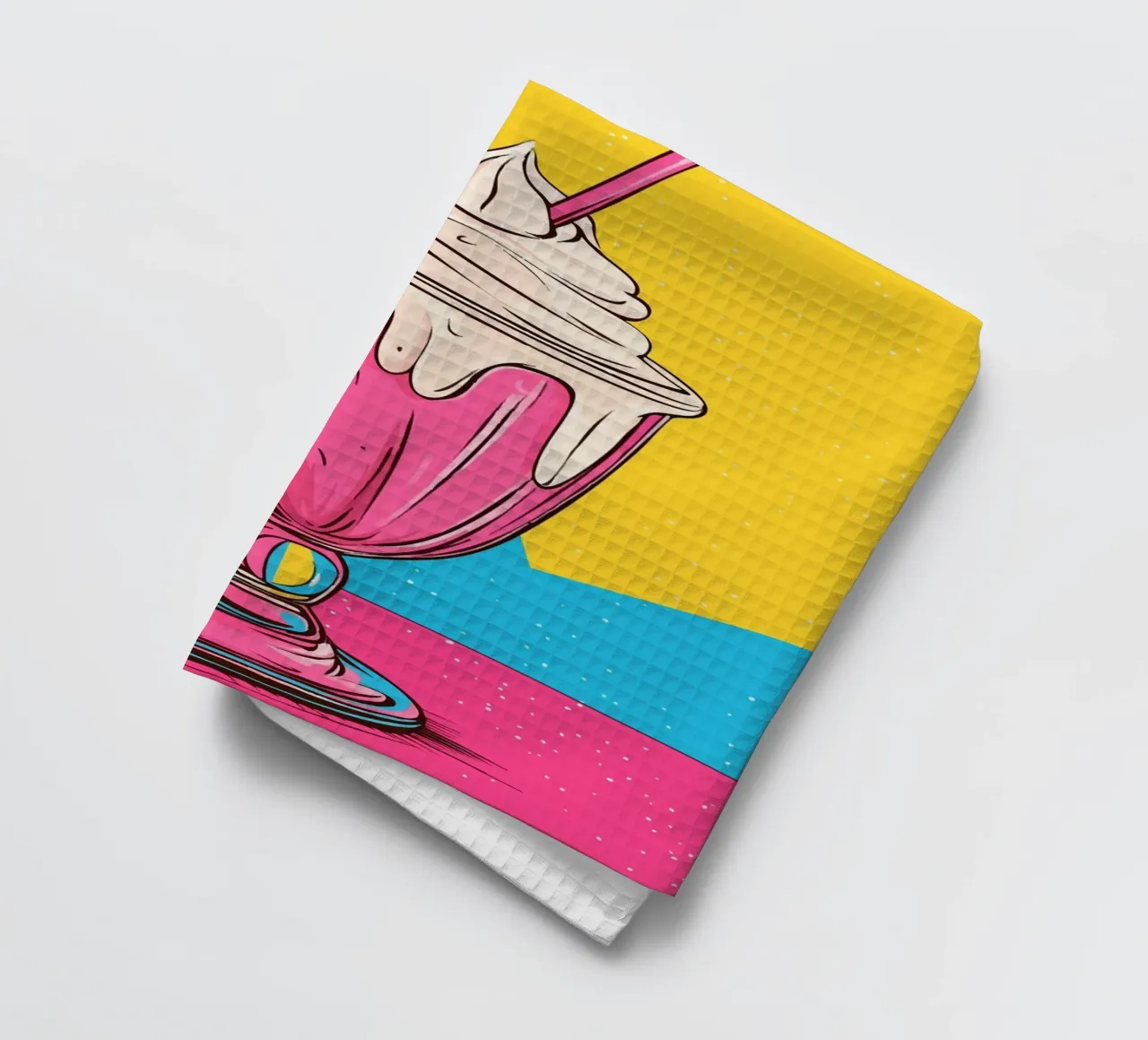 Frullato retrò in rosa e blu canovaccio da cucina da pixelbull - medieval art and more