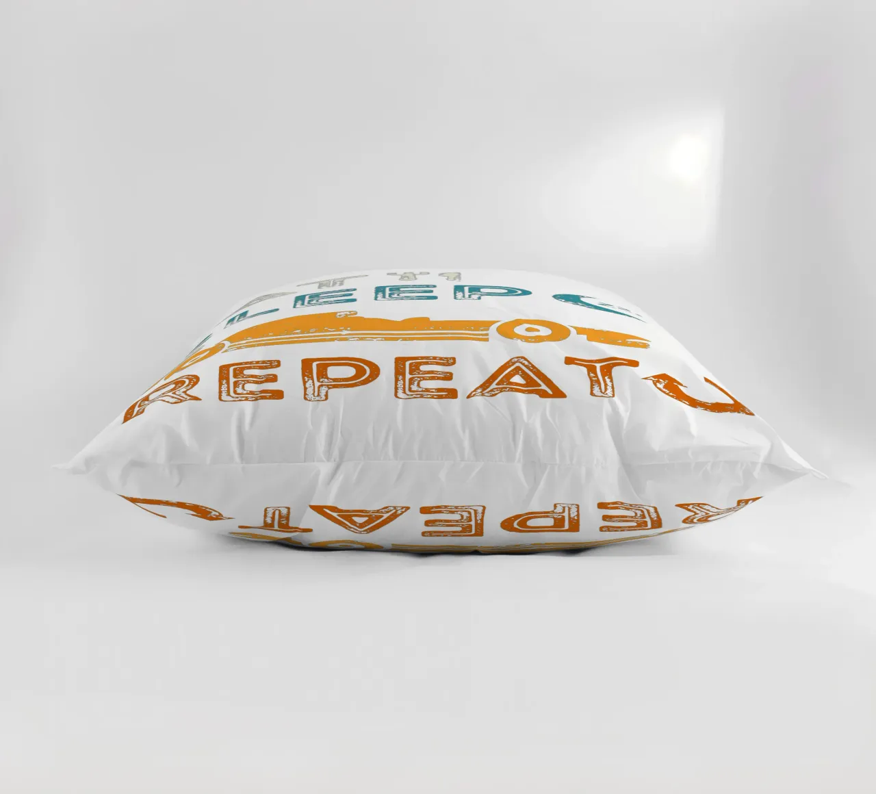 Eat Sleep Formula Repeat decorative cushion by Mariel Toigo