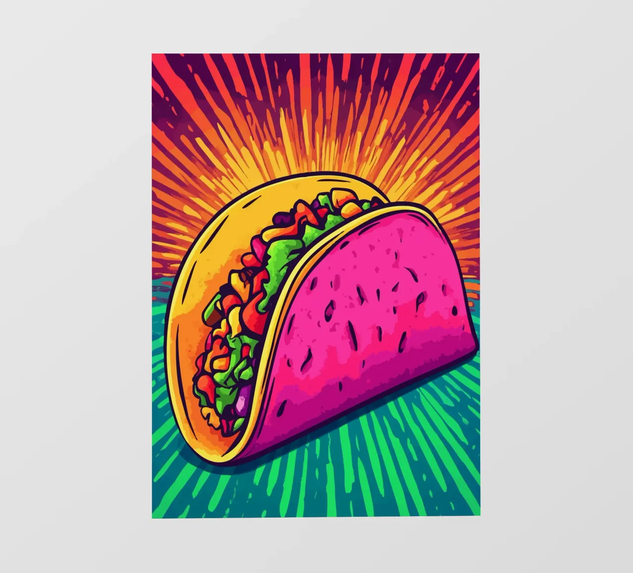 Esplosione di taco colorati con raggi di sole pellicola backlit da pixelbull - medieval art and more
