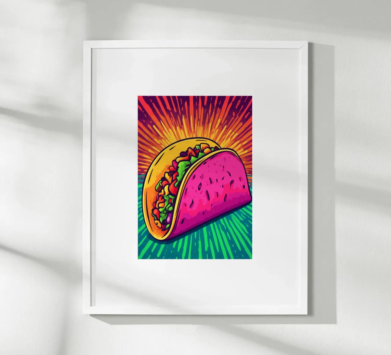 Esplosione di taco colorati con raggi di sole poster da pixelbull - medieval art and more