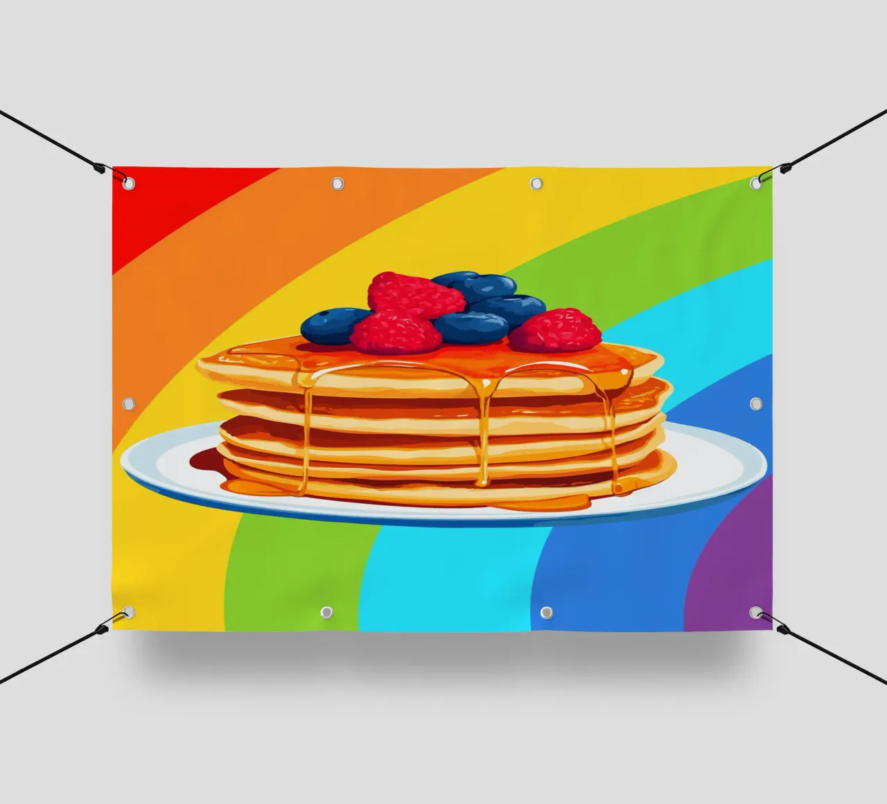 Pancake arcobaleno con frutti di bosco telo in pvc da pixelbull - medieval art and more
