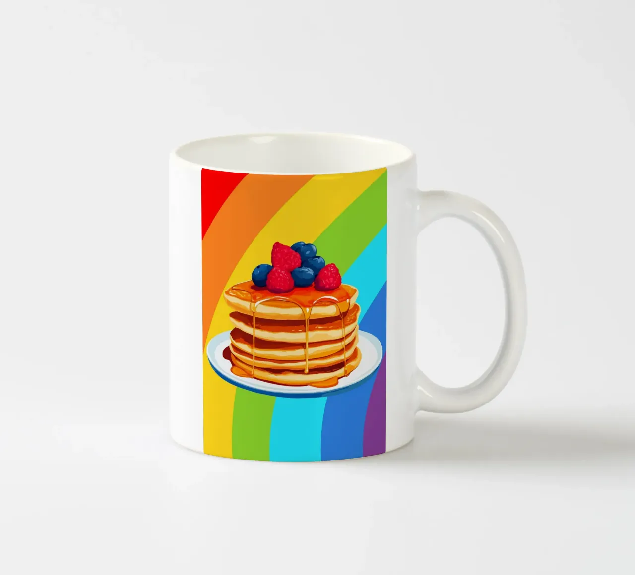 Pancake arcobaleno con frutti di bosco tazza in ceramica da pixelbull - medieval art and more