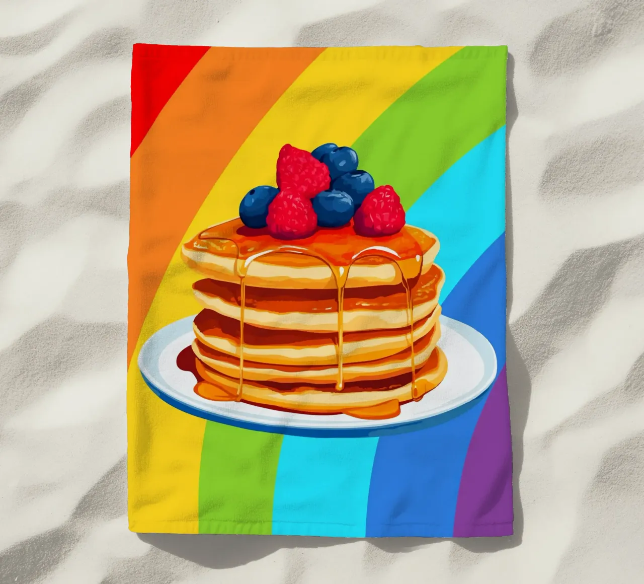 Pancake arcobaleno con frutti di bosco telo mare da pixelbull - medieval art and more