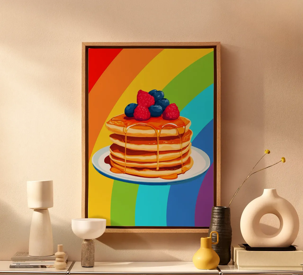 Pancake arcobaleno con frutti di bosco tela da pixelbull - medieval art and more