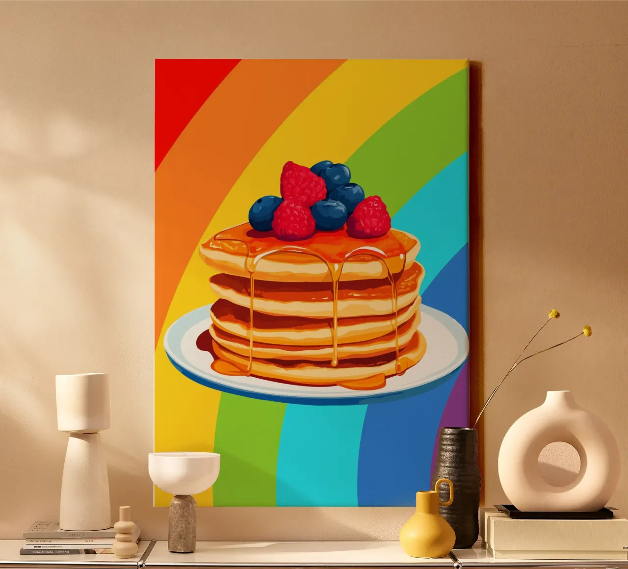 Pancake arcobaleno con frutti di bosco tela da pixelbull - medieval art and more
