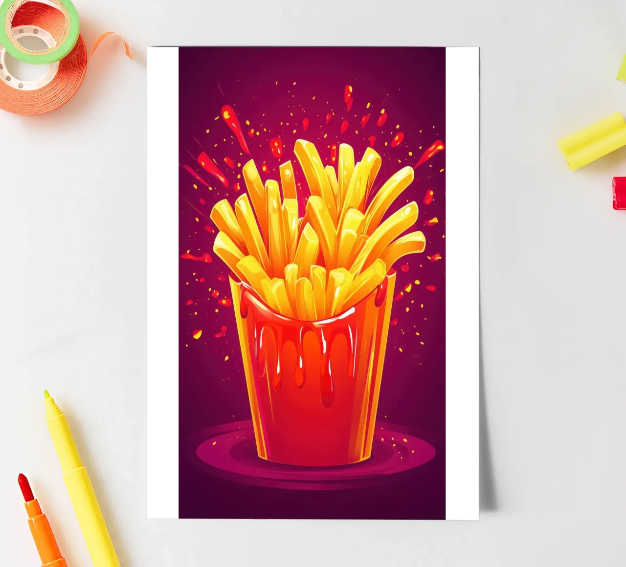 Crispy fries in an explosion sticker sheet by pixelbull - medieval art and more